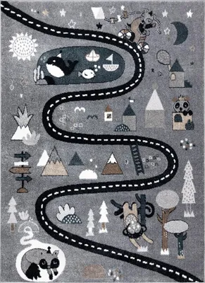 Obrázek produktu pro 120x170 cm Dětský kusový koberec Fun Route Street animals grey