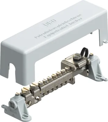 Obrázok produktu pre OBO BETTERMANN Potenzialausgleichsschiene 1801VDE lichtgrau m.7 Klemmen bis 25qmm 1801VDE (5015650)