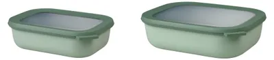 Produktbild von Mepal - Mikrowellengeschir set 2 teilig Cirqula - Mikrowellen Geschir - Geeignet für Kuhlschrank, Gefrierschrank & Mikrowellengeschirr - 3000 ml - Nordic sage