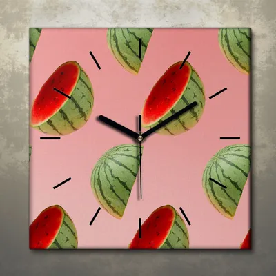Produktbild von Wohnzimmer Leinwand Uhr Geräuschlos Küche 30x30 Farbige, Früchte, Motive, schwarze Zeiger