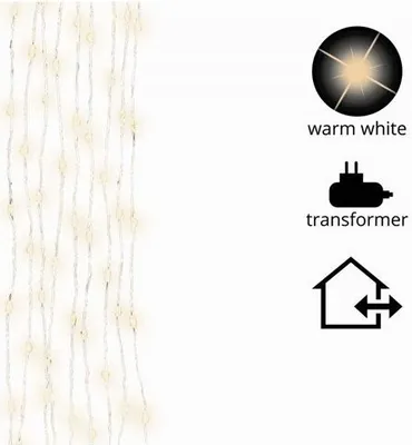 Produktbild von Kranz aus LED-Leuchten Lumineo Warmes Licht Flash Silberweiß (6,9 m)