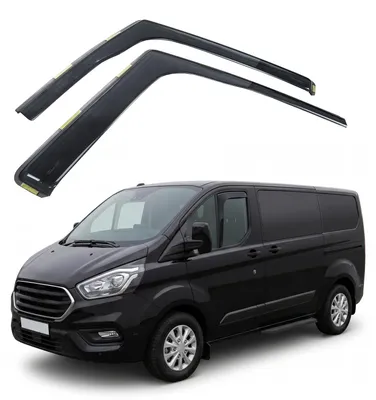 Produktbild von J&J AUTOMOTIVE | Windabweiser Passend Für Tourneo Custom 2 ab 2023 2-tlg, Heko Regenabweiser, Schwarz, Getönt, Befeistigung mit Clips