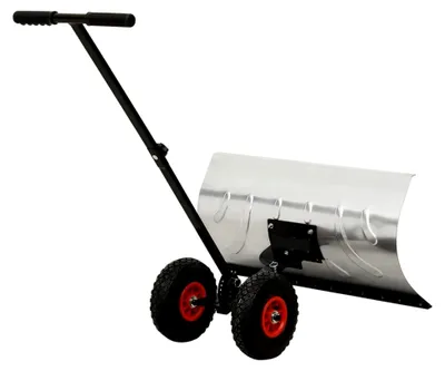 Produktbild von Metall Schneeschaufel mit 2 Rädern und verstellbarem Schneeschild