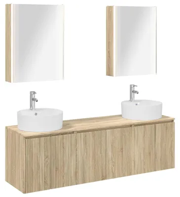 Produktbild von vidaXL Badezimmerschrank-Set 5 stk. Sonoma-Eiche Holzwerkstoff