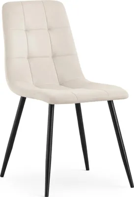Immagine prodotto di Sedia in velluto trapuntata NERO Beige gambe nere