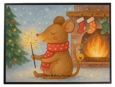 Produktbild von Mr. & Mrs. Panda Schreibunterlage Maus Weihnachten Design - Weiß - Geschenk, Frohe, schreibtischunterlagen, Schreibtischauflage, malunterlagen, Weihnachtswunder