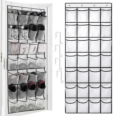 Schuh-Organizer über der Tür, 28 Mesh-Fächer, hängend