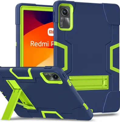 Immagine prodotto di Custodia per Xiaomi Redmi Pad SE 11" 2023, Custodia protettiva ibrida a tre strati resistente agli urti con supporto verde
