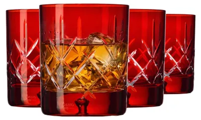 Zdjęcie produktu dla Zestaw 4 szklanek do whisky "Saga" firmy KROSNO, pojemność 250 ml, wykonane z kryształu, ręcznie szlifowane