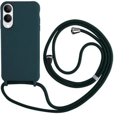 Zdjęcie produktu dla Etui na telefon Samsung Galaxy S25 Edge z paskiem, kolor zielony, silikon, do noszenia na szyi