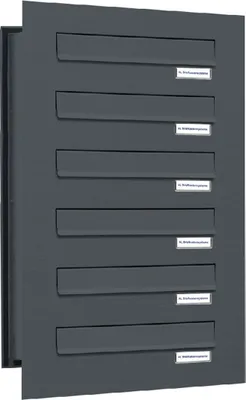 Produktbild von 6er Briefkastenanlage für Mauerdurchwurf RAL 7016 Anthrazit