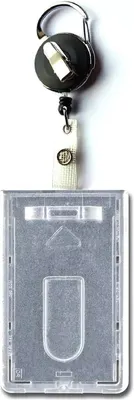 Produktbild von 1x Ausweisset Ausweisjojo SCHWARZ Jojo Krokoclip GÜRTELCLIP Kartenhülle Ausweishülle Daumenschub vertikal für eine Karten