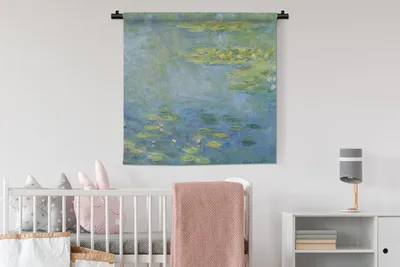 Produktbild von MuchoWow® Wandteppich Wandbehang Seerosen - Claude Monet 90x90 cm Tapisserie Dekoration Wandtuch - Wandaufhänger