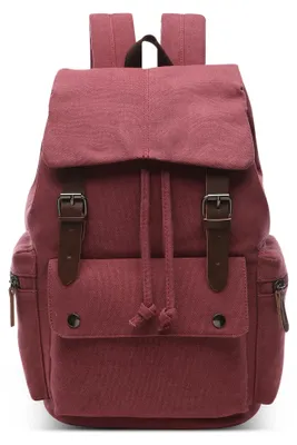 Produktbild von Omgoods – Vintage-Rucksack aus Canvas, geeignet für Laptops bis 15,6 Zoll