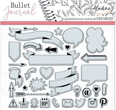 Produktbild von Aladine Stempelset Bullet Journal Banner und Piktogramme 16x16 cm
