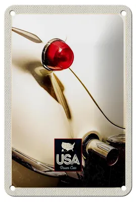 Produktbild von Blechschild Reise 12x18cm Amerika Oldtimer Amerika weiß Urlaub Schild