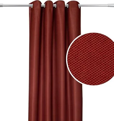 Image de Home Style Rideau - Occultation - Avec anneaux - 135x260 cm - Rouge