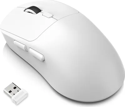 Produktbild von Gaming-Maus mit 2,4 GHz/BT5.4/kabelgebundener Verbindung in drei Modi, 6 Tasten, 6400 DPI, für Desktop-PCs und Laptops, T30, weiß