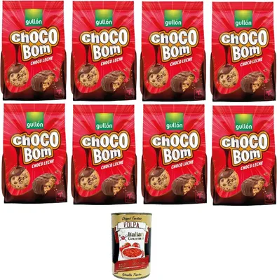 Produktbild von Gullon Choco Bom Milk Chocolate Cookies Milchschokoladenkekse 8x 200 g+ Italian Gourmet polpa 400g