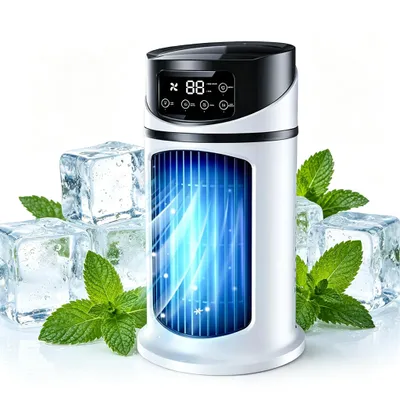 Produktbild von Turmventilator, Tragbare Klimaanlagen, Mobile Klimageräte, Luftkühler mit Wasserkühlung, 3 Einstellbare Geschwindigkeitsstufen 3 Lüftungs Modi Timer