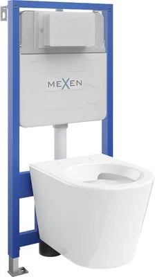Zdjęcie produktu dla Mexen zestaw podtynkowy WC stelaż Fenix Slim z miską WC Rico, biały - 6103372XX00
