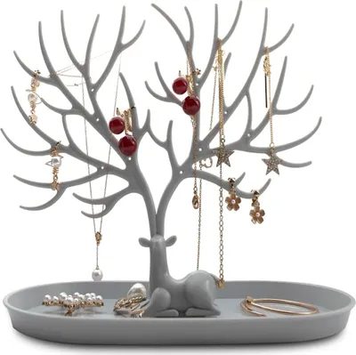 Produktbild von Geweih schmuckständer, Deko Schmuckbaum, Halskette Aufbewahrung, Armbandständer, Hirsch Geweih Baum Design Armband Halskette Schmuck Veranstalter Ablageständer Geschenk für Damen