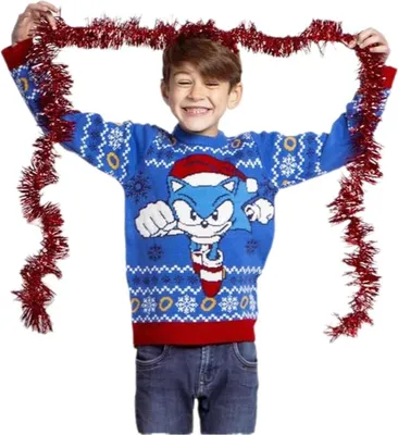 Obrázek produktu pro Cerda Group Pletený vánoční svetr Sonic Blau 8 let Jungen Blau 8 let