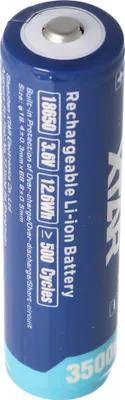 Produktbild von XTAR 18650 3500mAh 3,6V - 3,7V Li-Ion-Akku geschützt mit Kopf, Abmessungen 68,8x18,6mm