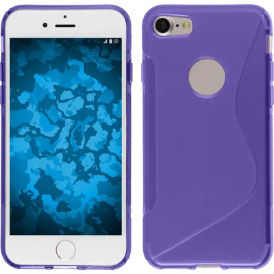 Produktbild von PhoneNatic Case kompatibel mit Apple iPhone 8 - lila Silikon Hülle S-Style + 2 Schutzfolien
