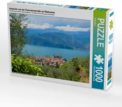 Produktbild von CALVENDO Puzzle Aussicht von der Panoramastraße auf Malcesine | 1000 Teile Lege-Größe 64x48cm Foto-Puzzle für glückliche Stunden