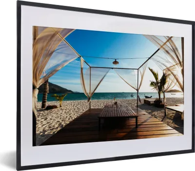 Produktbild von MuchoWow® MuchoWow® Gerahmtes Poster Strand - Luft - Meer 40x30 cm - Poster mit zchwarzem Bilderrahmen - Bilderrahmen - Poster im Rahmen
