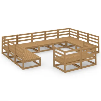 Produktbild von vidaXL 11-tlg. Garten-Lounge-Set Massivholz Kiefer