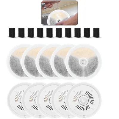 Produktbild von PK-3 Haustier Trinkbrunnen Filterset 3.0, Ersatzfilter mit Aktivkohle & Filterwatte, 10 Filter + 10 Pads