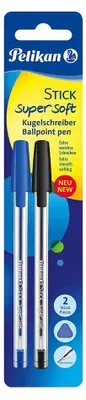 Produktbild von Pelikan Kugelschreiber Stick K86s super soft Schwarz & Blau ergonomischer Kuli