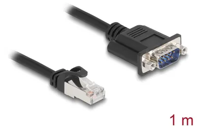 Obrázok produktu pre DeLOCK 64351, 1 m, Cat5e, S/UTP (STP), RJ-45, DB-9, Čierna