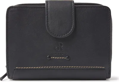 Produktbild von dR Amsterdam Damen Leder Geldbörse mit Reißverschluss und RFID Schutz | Geldbörse Damen | Kartenhalter Damen | Tampa - 93123 Black