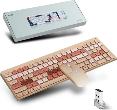 Produktbild von kabellose Maus 2,4 GHz & Bluetooth, kabellose Tastatur und Maus mit wiederaufladbaren Batterien, ultradünne Tastatur mit Ziffernblock, leise Maus