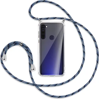 Produktbild von Handykette Backcover-Schutzhülle mit Band (Metall silberfarben) für Motorola Moto G Pro, G Stylus - Blautöne