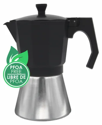Obrázok produktu pre Bastilipo 8437000866831, Moka kanvica, Čierna, Strieborná, Oceľ, 9 šálok, 122 mm, 180 mm