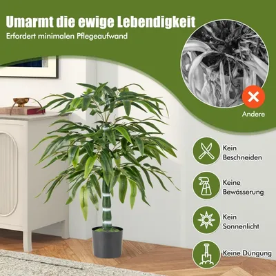 Obrázok produktu pre Sada umelých bambusových rastlín, 100 cm, s kvetináčom, 2 ks