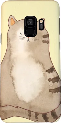 Produktbild von Mr. & Mrs. Panda Samsung Galaxy S9 Handyhülle Katze Sitzen - Gelb Pastell - Geschenk, Katzen, Hülle, Familie, Handy Schutzhülle, Cats, Herz, Cover, Smartphone