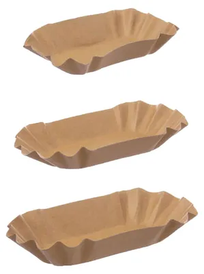 Produktbild von 250x Pappschalen Größe S kunststofffreie Fettbariere braun 9 x 14 x 3 cm