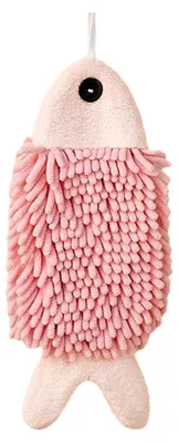 Produktbild von Fischförmiges Handtuch, super saugfähig, aus Mikrofaser, fusselfrei, niedliches Handtuch mit Aufhängeschlaufe für Bad und Küche