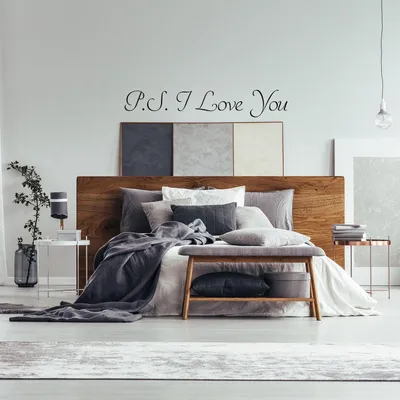 romantischer Schriftzug „P.S. I Love You“ – Decords Wandtattoo, Produktansicht 1
