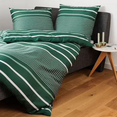 Produktbild von Janine Mako-Satin Bettwäsche J.D. 87105 jade waldgrün 155x220 cm + 80x80 cm