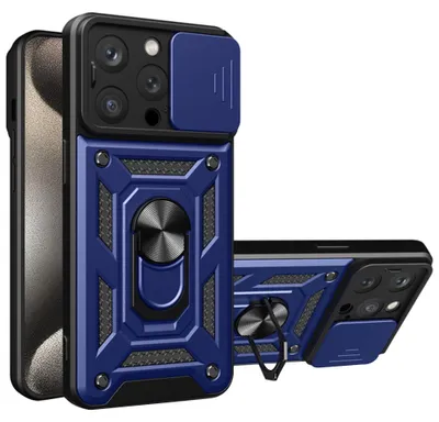 Produktbild von Techsuit Camshield Back Cover Hülle für Apple iPhone 15 Pro - Blau