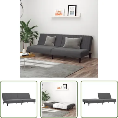 Produktbild von The Living Store Schlafsofa 2-Sitzer Dunkelgrau Samt