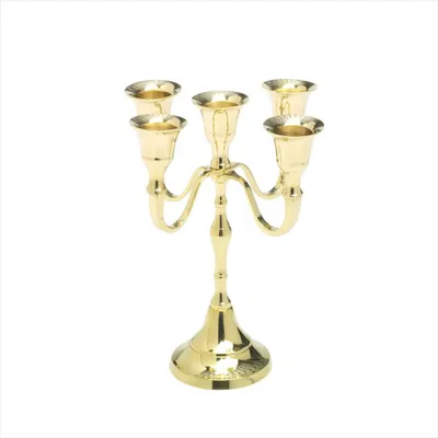 Produktbild von Kerzenständer 5 Armig Kandelaber Gold Tafelkerzen Stabkerzen Deko Hochzeit 2879