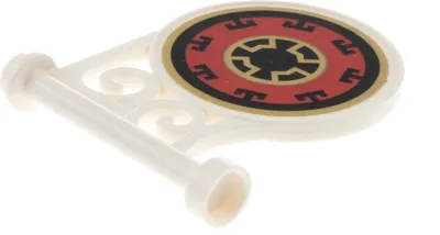 Produktbild von 1x Lego Schild weiß rund Mast Sticker rechts Fahne Flagge Ornament 13459pb008R