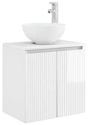 Produktbild von Wandmontierte Waschtisch Hochglanz Weiß 49,5 x 35 x 63 cm
